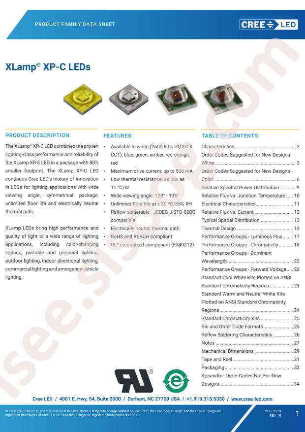 CREE LED XPCWHT-L1-0000-007F5