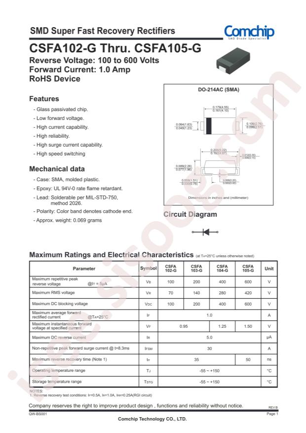 Comchip CSFA105-G