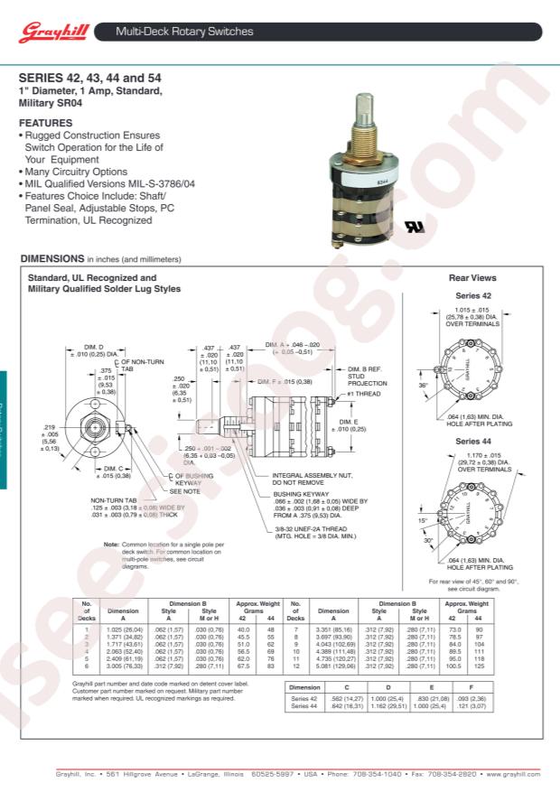 Grayhill 54A01104S-A01103S
