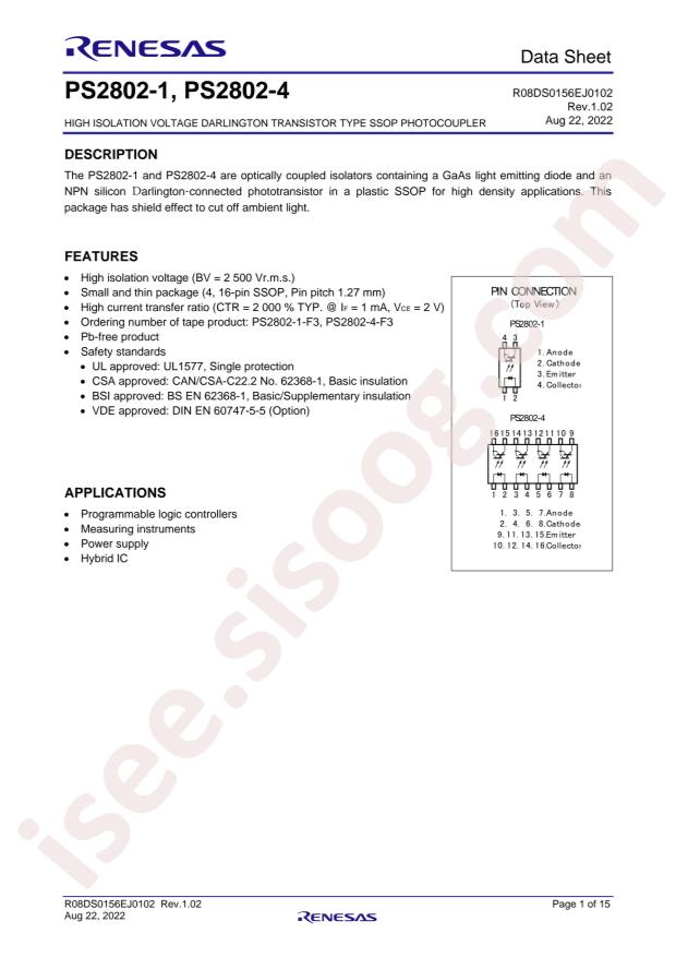 RENESAS PS2802-4-V-A