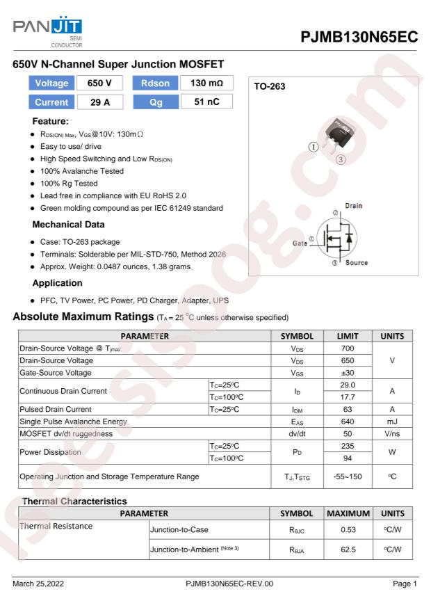 PANJIT PJMB130N65EC_R2_00601