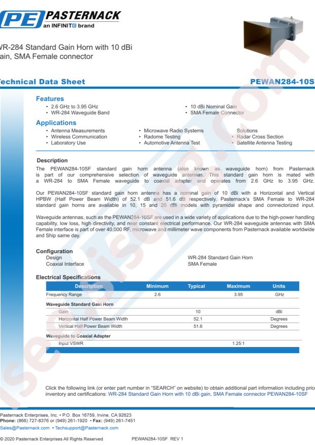 PASTERNACK PEWAN284-10SF