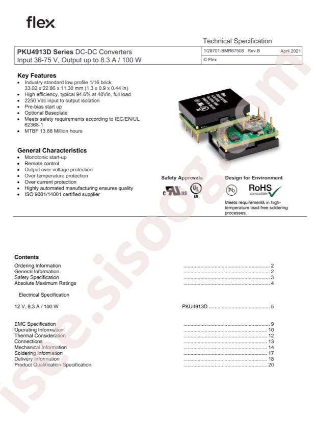 Flex Power Modules PKU4913DPIHS