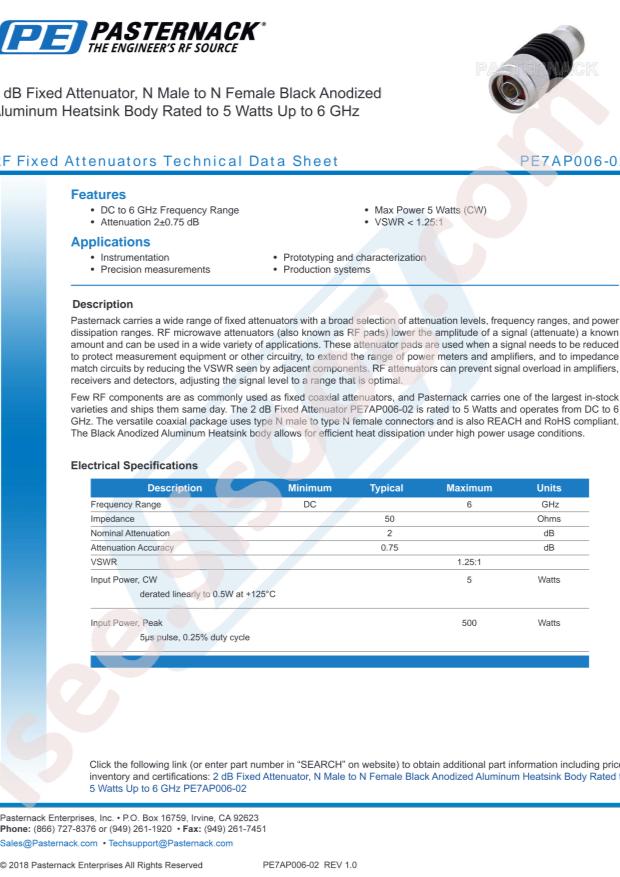 PASTERNACK PE7AP006-02