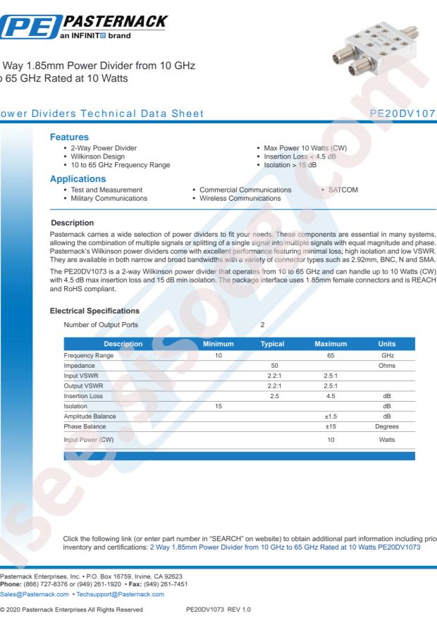 PASTERNACK PE20DV1073