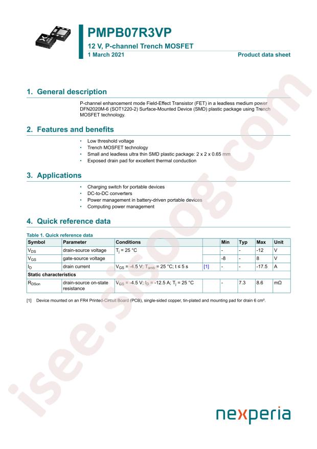 Nexperia PMPB07R3VPX