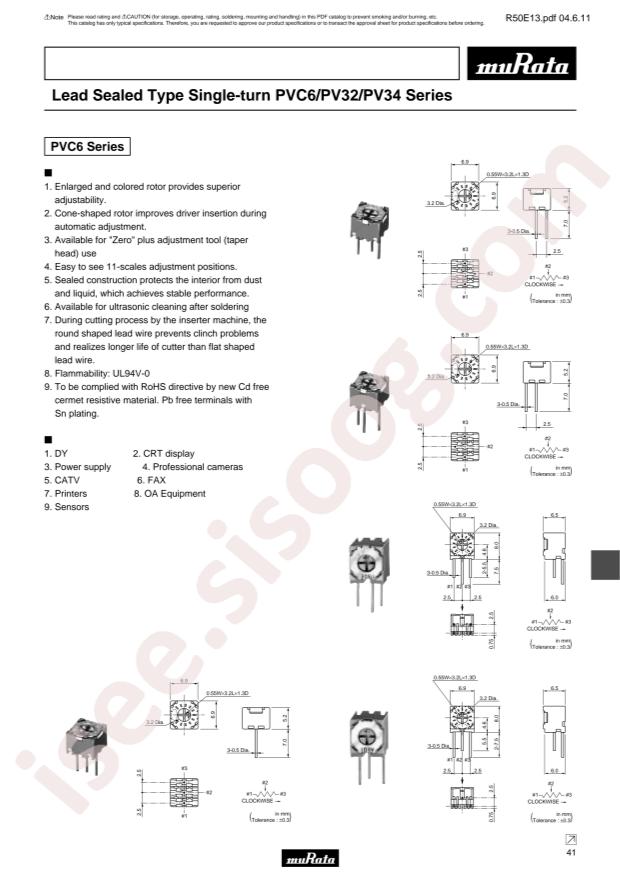 BOURNS PVC6D200A01B00