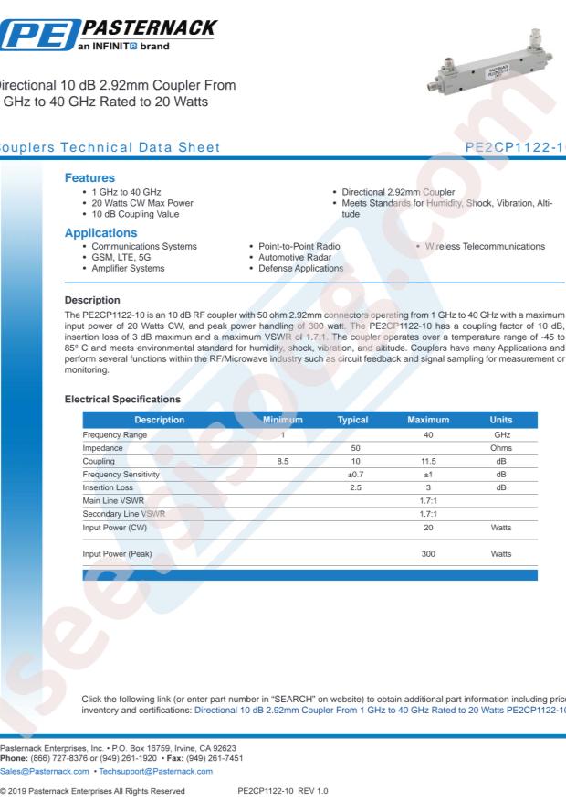 PASTERNACK PE2CP1122-10