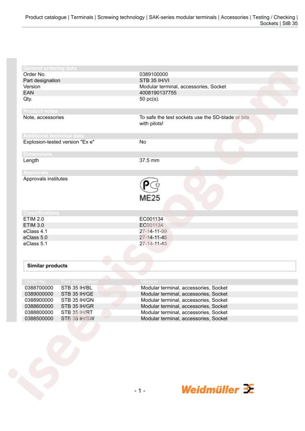 WEIDMULLER 0389100000