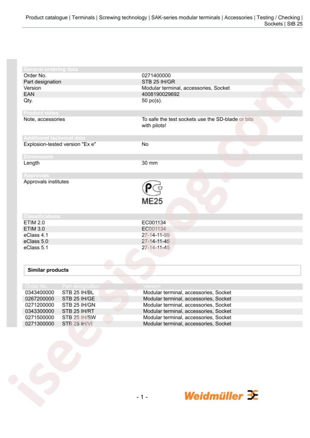 WEIDMULLER 0271400000