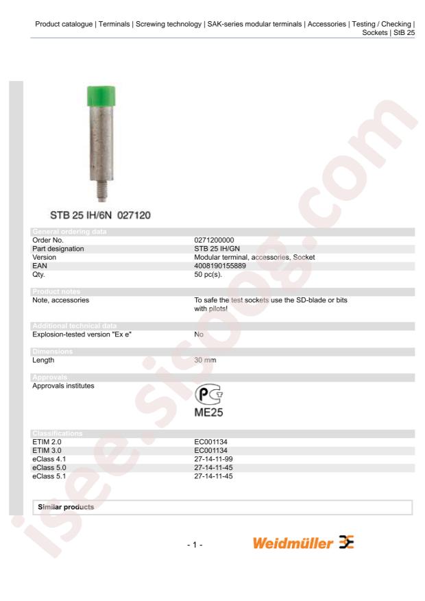 WEIDMULLER 0271200000