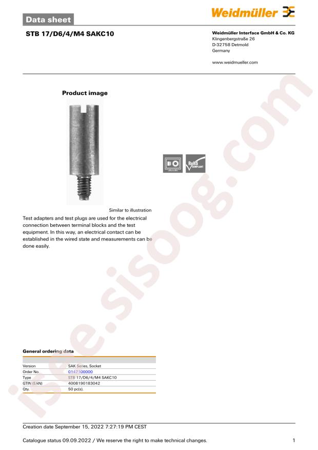 WEIDMULLER 0147100000