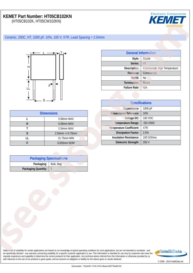 KEMET HT05CB102K