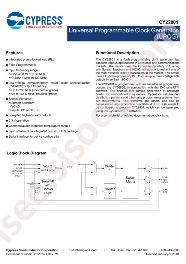 Infineon/CYPRESS CY22801KSXC-024