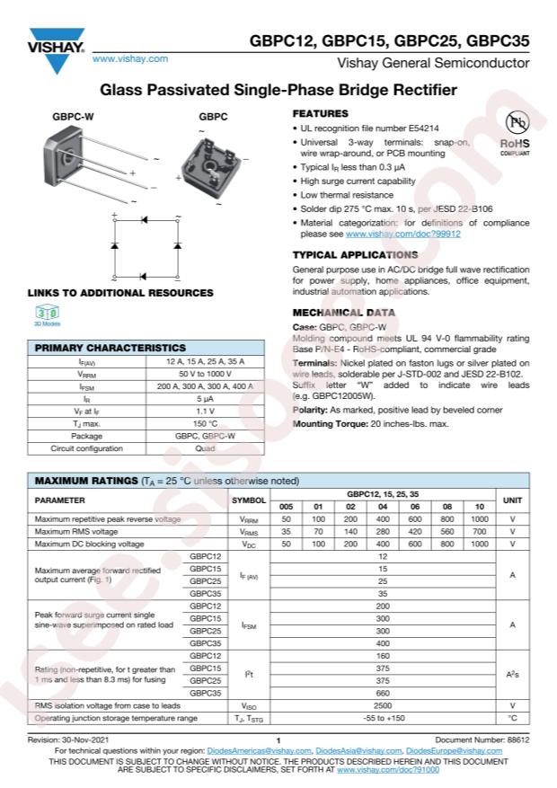 VISHAY GBPC2502W-E4/51