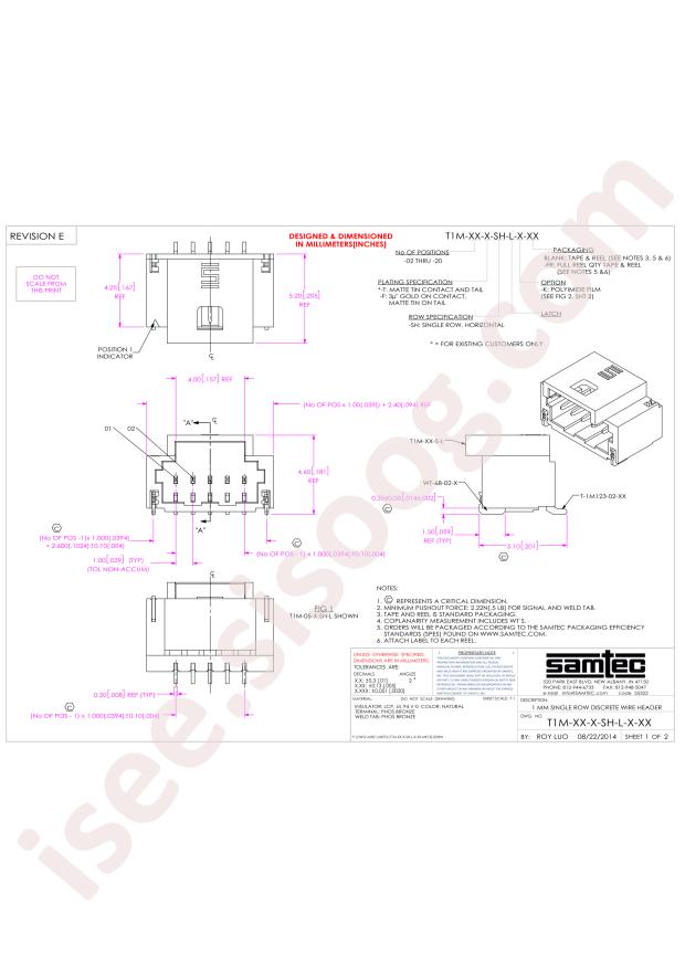 Samtec T1M-15-F-SH-L-K