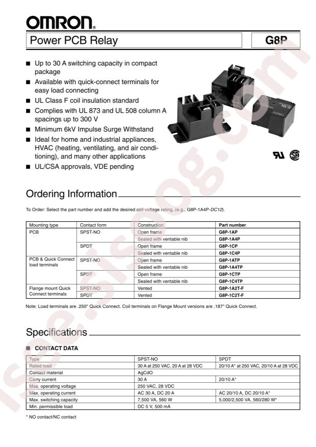 OMRON G8P-1ATP DC5