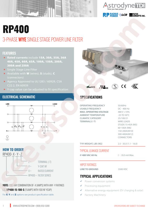 Astrodyne TDI RP400-30-2000-W