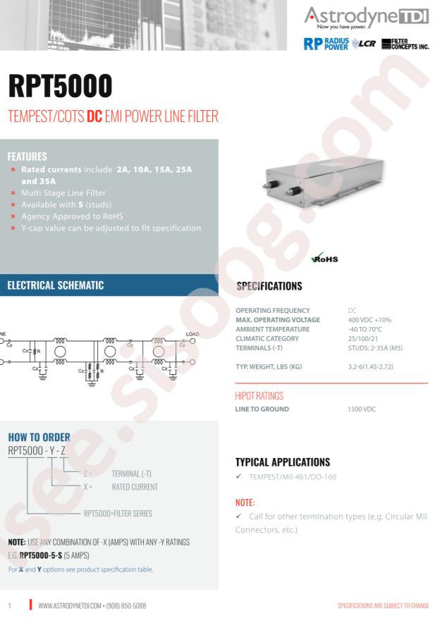 Astrodyne TDI RPT5000-5-S