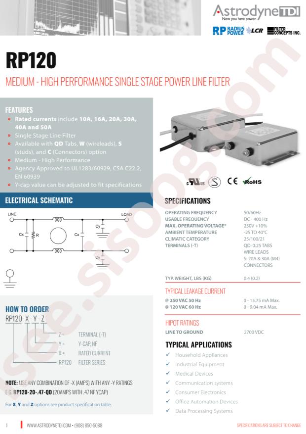Astrodyne TDI RP120-30-4.7-W