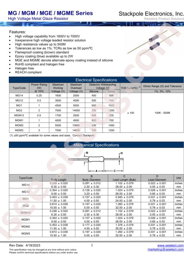 SEI(Stackpole Electronics Inc.) MGM3JT3M00
