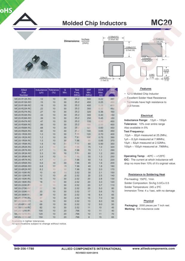 Allied Components International MC20-R27K-RC