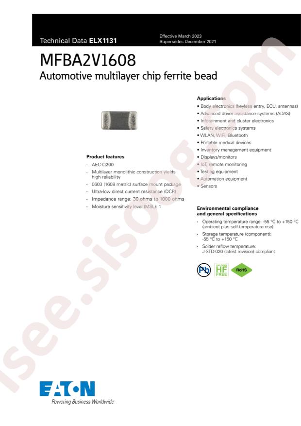 EATON MFBA2V1608-601-R
