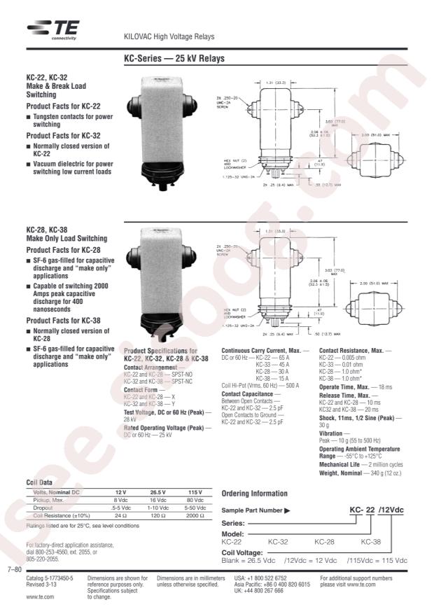 TE Connectivity KC-38/12VDC