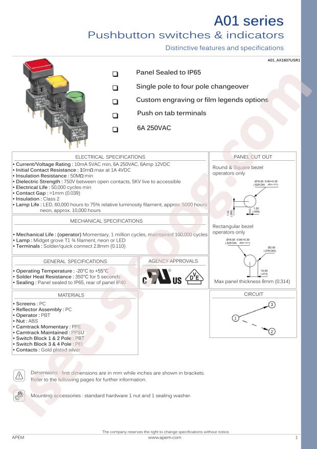 APEM A0106X