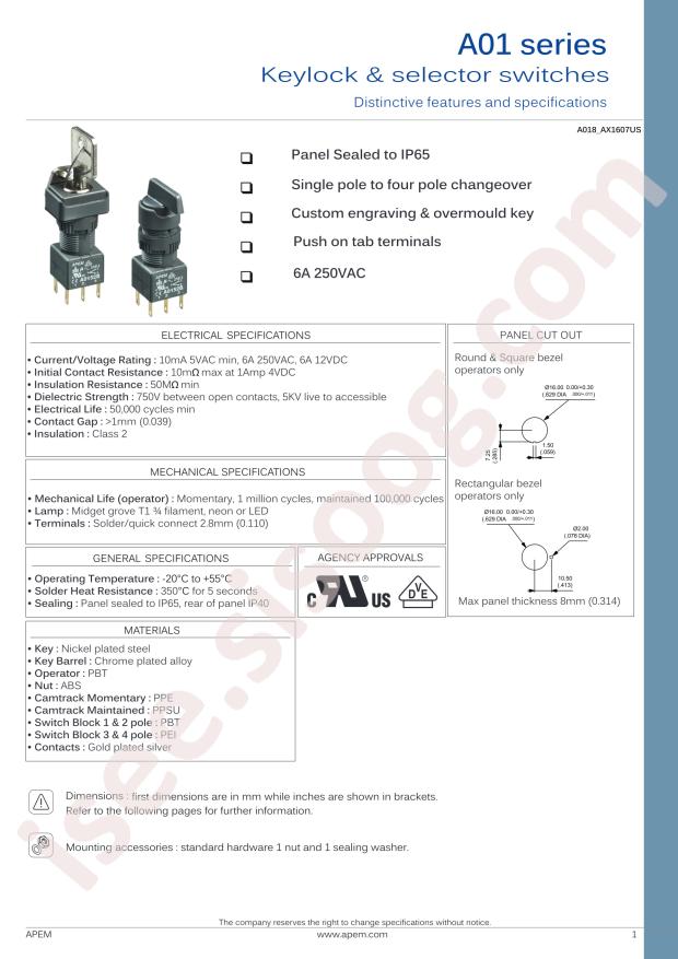 APEM A0104X