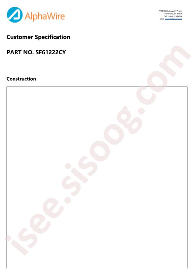 Alpha Wire SF61222CY OR001