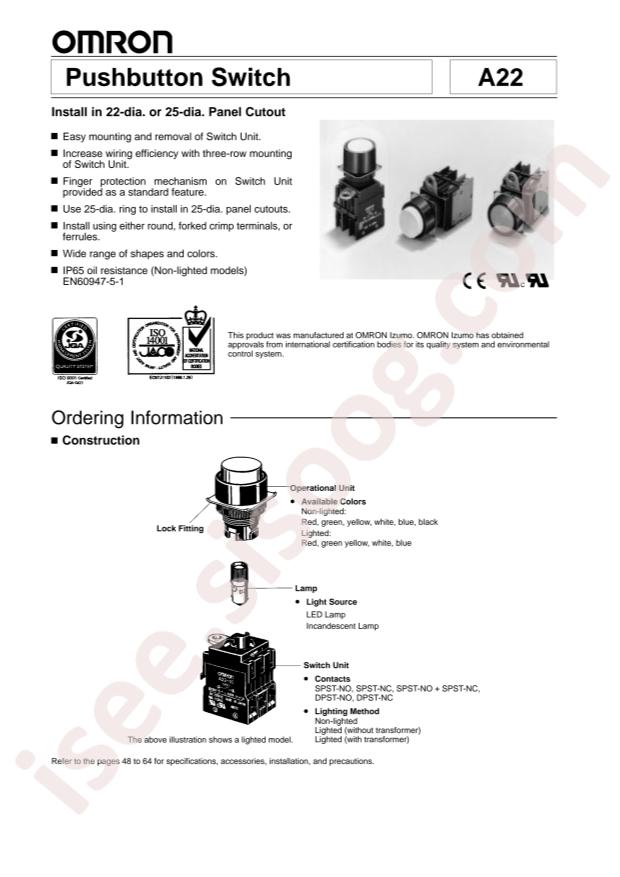 OMRON A22L-TG-24A-01M