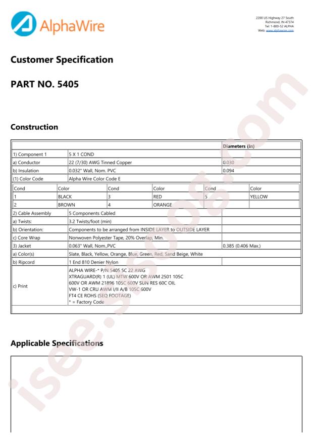 Alpha Wire 5405 SL005