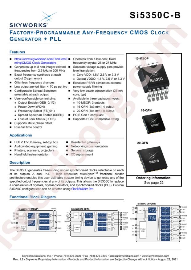 SKYWORKS SI5350C-B11538-GMR