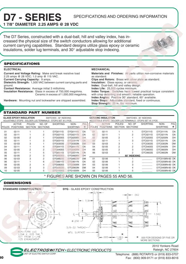 Electroswitch D7C0306N-60