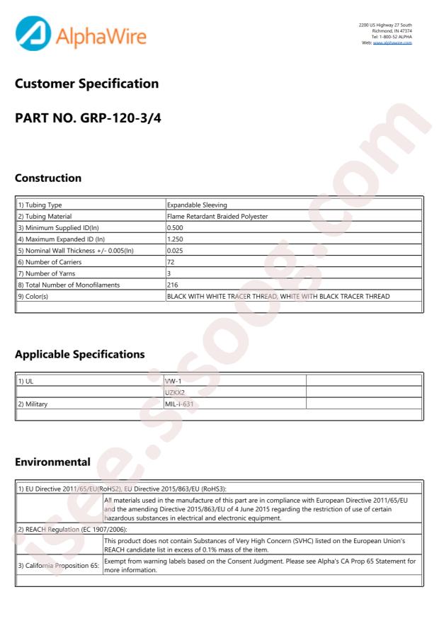 Alpha Wire G1203/4 BK005