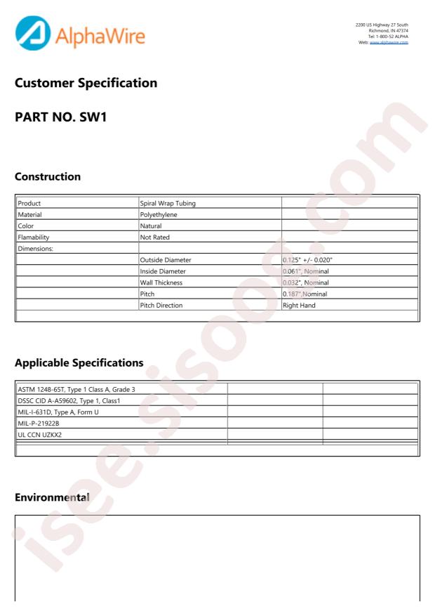 Alpha Wire SW1 NA005