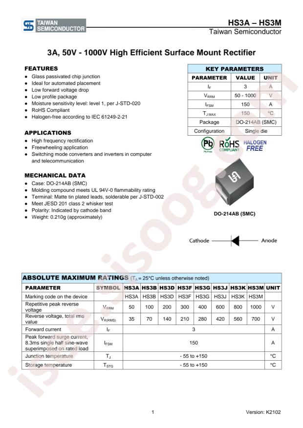 Taiwan Semiconductor HS3M R7G
