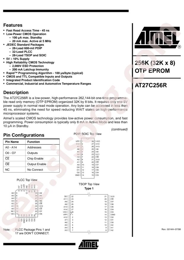 MICROCHIP AT27C256R-90PC