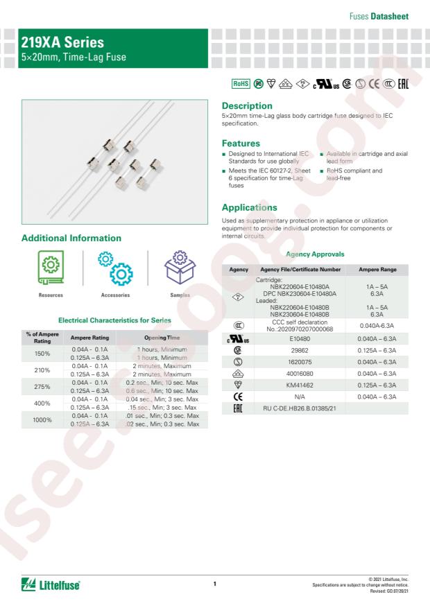Littelfuse 0219005.MXAE