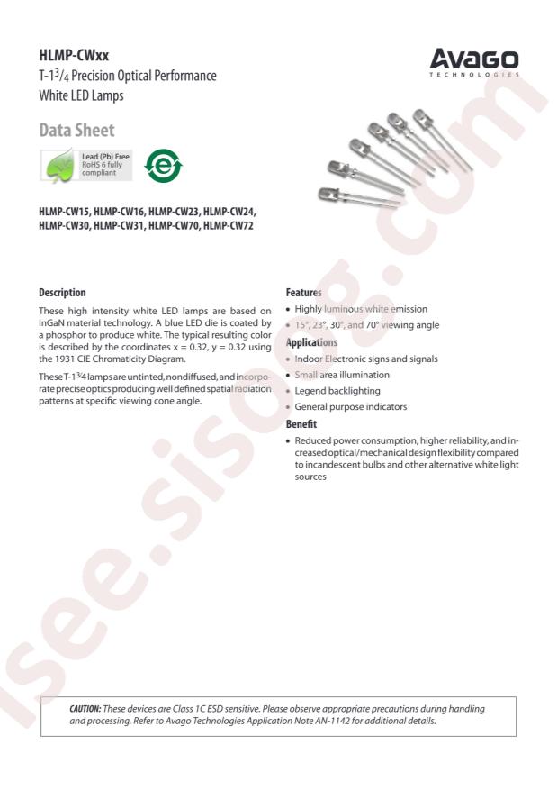 Broadcom HLMP-CW16-VY000