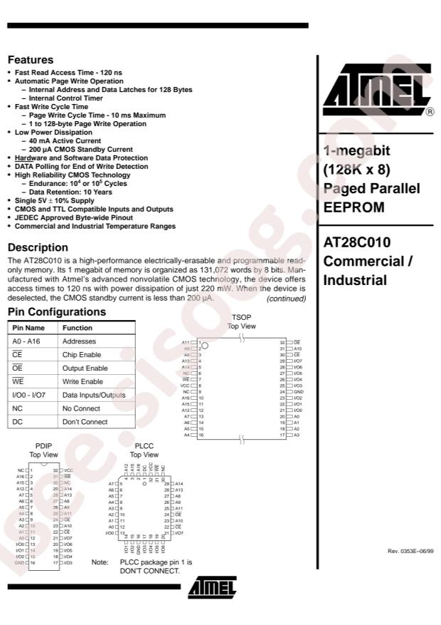 MICROCHIP AT28C010-20TI