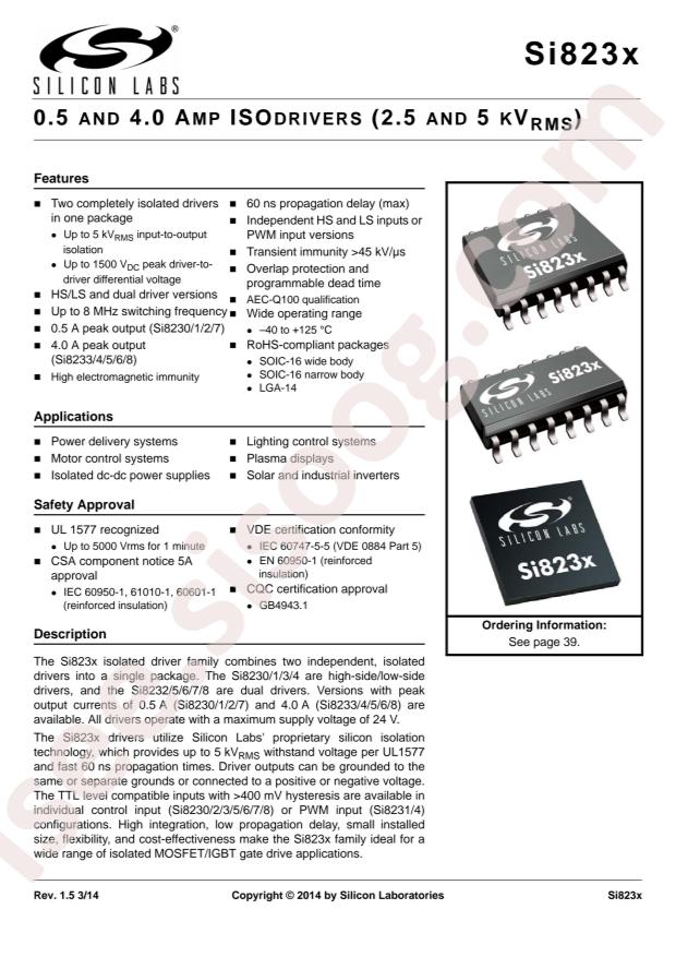 SILICON LABS SI8234AB-C-IMR