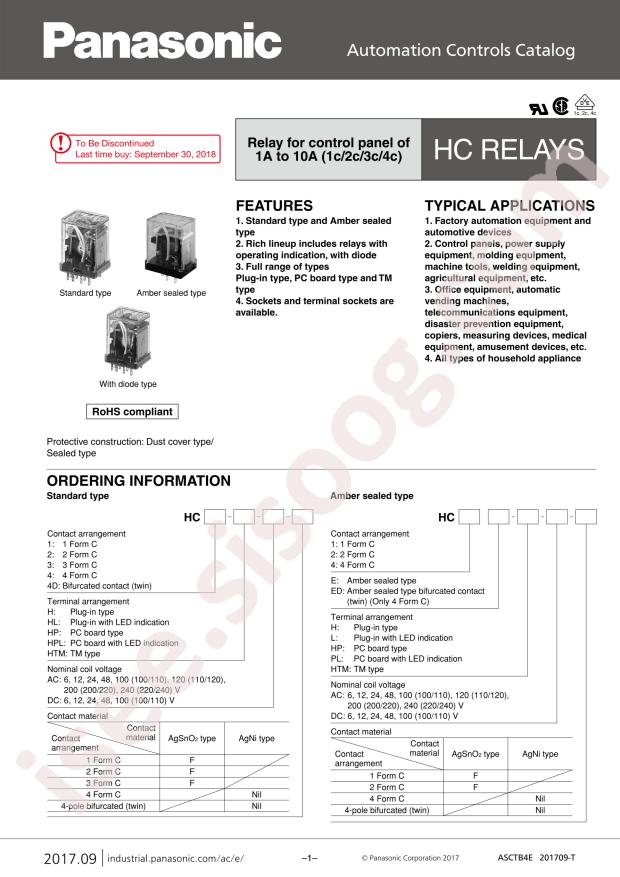 PANASONIC HC3-HL-AC24V