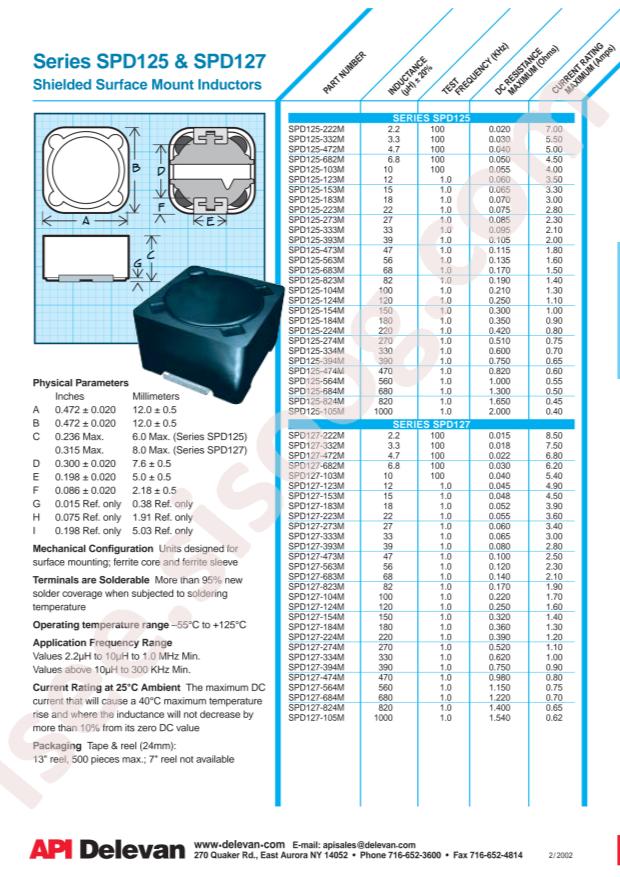 API Delevan SPD127-103M