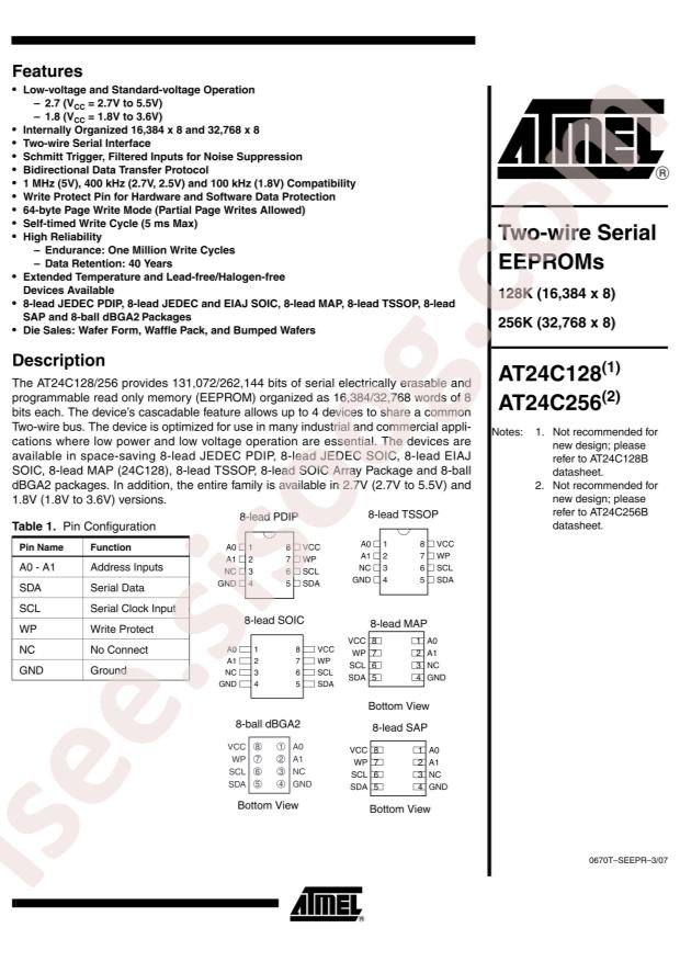 MICROCHIP AT24C256N-10SU-1.8
