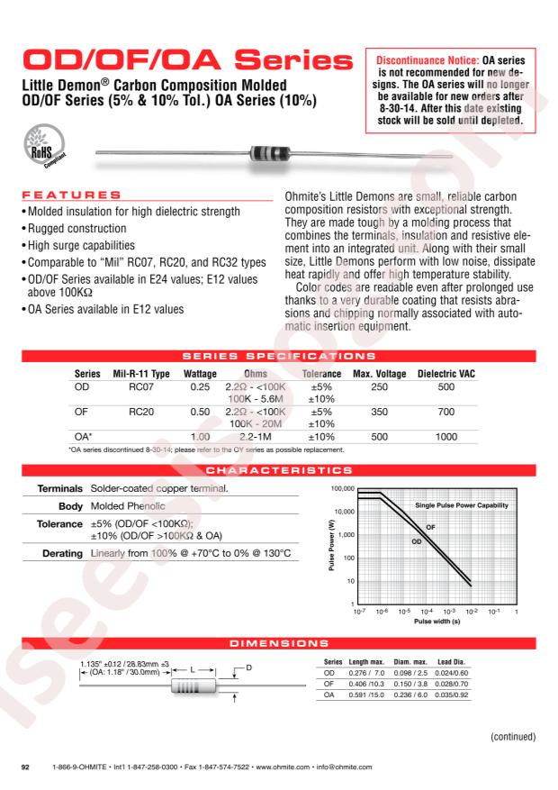 Ohmite OF186JE