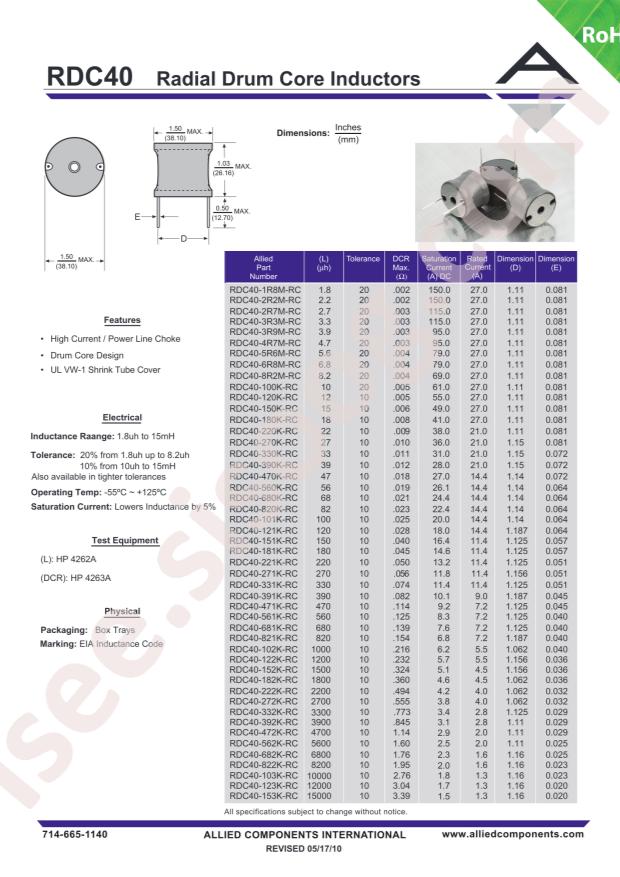 Allied Components International RDC40-390K-RC