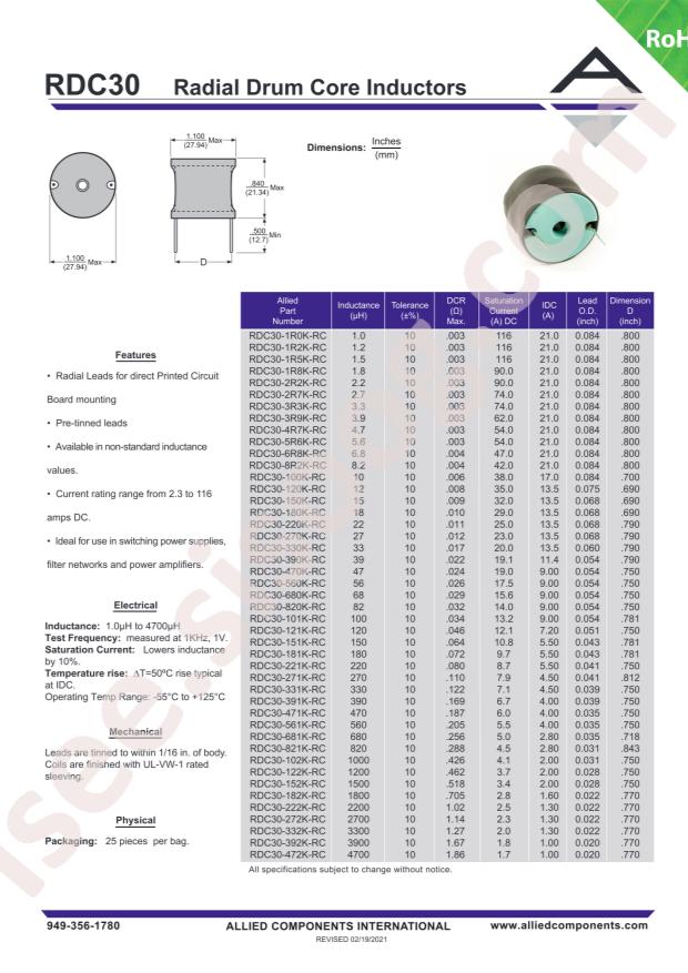 Allied Components International RDC30-390K-RC