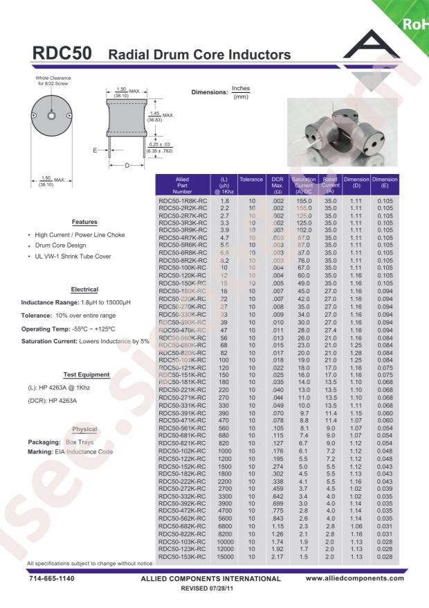 Allied Components International RDC50-221K-RC